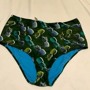 High waisted Aerie ruched swim bottoms